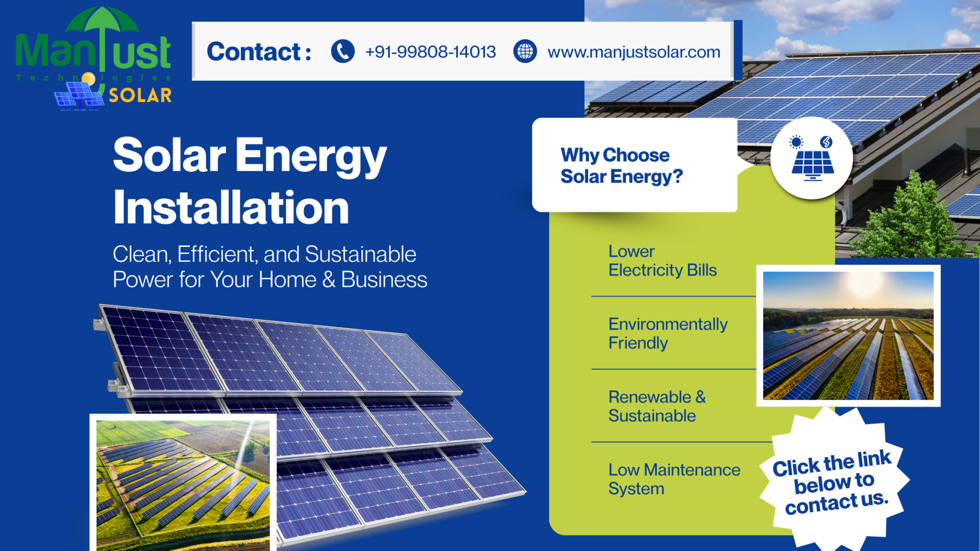Blue and Green Modern Solar Energy Installation Poster - 6